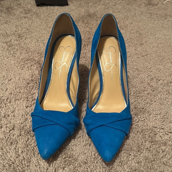 Blue Suede Pumps - Picture 2 of 7